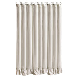 HiEnd Accents Lily Washed Linen Ruffled Shower Curtain FB1947SC-OS-LT Light Tan 70% viscose, 30% linen 72x72x0.3