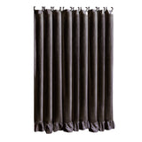 HiEnd Accents Lily Washed Linen Ruffled Shower Curtain FB1947SC-OS-SL Slate 70% Viscose, 30% Linen 72x72x0.3