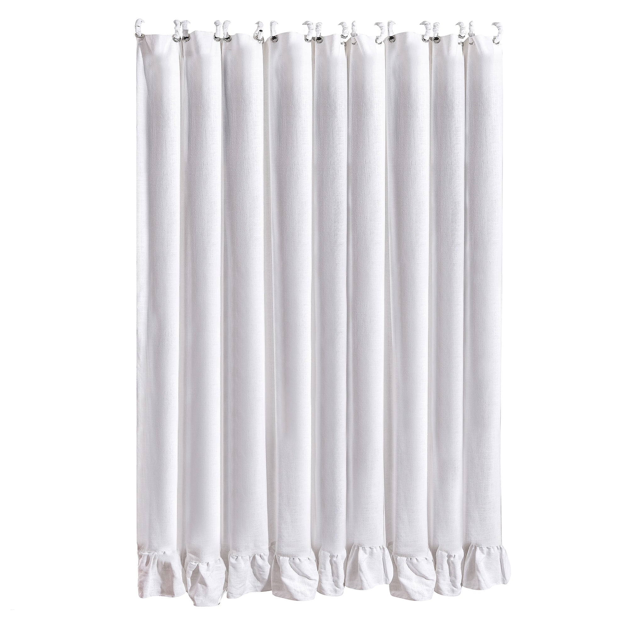 HiEnd Accents Lily Washed Linen Ruffled Shower Curtain