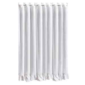 HiEnd Accents Lily Washed Linen Ruffled Shower Curtain FB1947SC-OS-WH White 70% viscose, 30% linen 72x72x0.3