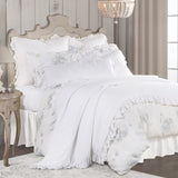 HiEnd Accents Rosaline Washed Linen Comforter Set FB2012-SK-OC White Face: 70% viscose, 30% linen; Back: 100% cotton: Fill: 100% polyester 110x96x1