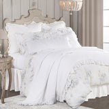 HiEnd Accents Rosaline Linen Duvet Cover Set FB2012DS-SQ-OC White Face: 70% viscose, 30% linen; Back: 100% cotton 92x96x1