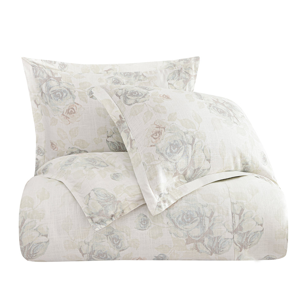 HiEnd Accents Rosaline Linen Duvet Cover Set FB2012DS-SK-OC White Face: 70% viscose, 30% linen; Back: 100% cotton 110x96x1