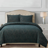 HiEnd Accents Hayworth Comforter Set FB2013-SQ-OC Deep Teal/Gold Comforter: Face: 100% Polyester,Back: 100% Cotton, Sham: 100% Polyester 92x96