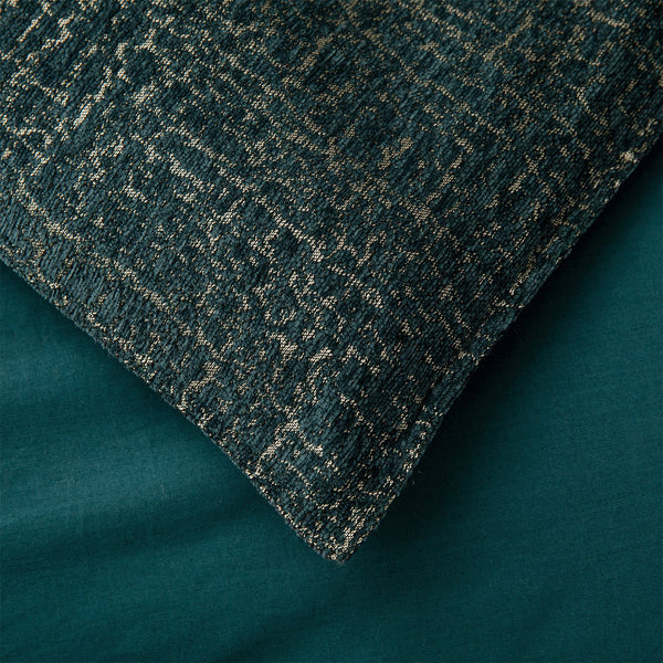 HiEnd Accents Hayworth Comforter Set FB2013-SQ-OC Deep Teal/Gold Comforter: Face: 100% Polyester,Back: 100% Cotton, Sham: 100% Polyester 92x96