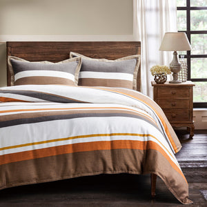 HiEnd Accents Aria Duvet Cover Set FB2035DS-SK-OC Multi Color Face: 70% Viscose, 30% Linen, back: 100% Cotton 110x96