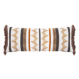 HiEnd Accents Aria Embroidery Lumbar Pillow FB2035P1 Multi Color Shell: 70% Viscose, 30% Linen, Decoration: 100% Acrylic, Filling: 100% Waterfowl Feathers. 14x36