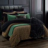 HiEnd Accents Adrienne Duvet Cover Set FB2115DS-SQ-GD Gold Face: 100% Polyester, Back: 100% Cotton 92x96x0.5