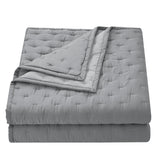 HiEnd Accents Lyocell Quilt FB2135-SK-GY Gray Face: 100% lyocell; Back: 100% cotton; Fill: 100% polyester 110x96