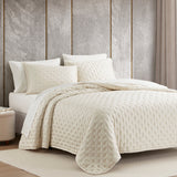 HiEnd Accents Lyocell Quilt FB2135-SK-IV Ivory Face: 100% lyocell; Back: 100% cotton; Fill: 100% polyester 110x96