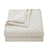 HiEnd Accents Lyocell Quilt FB2135-SK-IV Ivory Face: 100% lyocell; Back: 100% cotton; Fill: 100% polyester 110x96