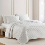 HiEnd Accents Lyocell Quilt FB2135-SK-WH White Face: 100% lyocell; Back: 100% cotton; Fill: 100% polyester 110x96