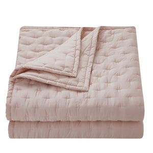 HiEnd Accents Lyocell Quilt FB2135-SQ-BH Blush Face: 100% lyocell; Back: 100% cotton; Fill: 100% polyester 92x96