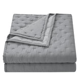 HiEnd Accents Lyocell Quilt FB2135-SQ-GY Gray Face: 100% lyocell; Back: 100% cotton; Fill: 100% polyester 92x96