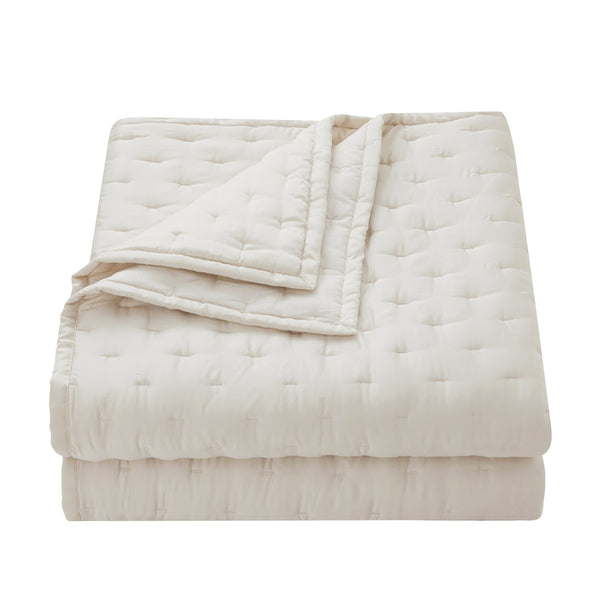 HiEnd Accents Lyocell Quilt FB2135-SQ-IV Ivory Face: 100% lyocell; Back: 100% cotton; Fill: 100% polyester 92x96