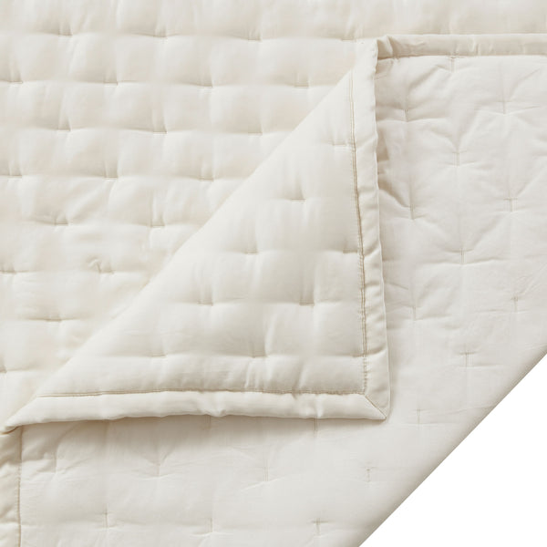 HiEnd Accents Lyocell Quilt FB2135-SQ-IV Ivory Face: 100% lyocell; Back: 100% cotton; Fill: 100% polyester 92x96