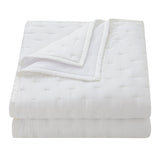 HiEnd Accents Lyocell Quilt FB2135-SQ-WH White Face: 100% lyocell; Back: 100% cotton; Fill: 100% polyester 92x96