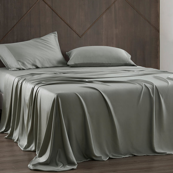 HiEnd Accents Lyocell Sheet Set FB2135SS-KG-GR Sage Face and Back: 100% lyocell 102x108