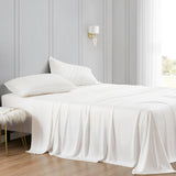 HiEnd Accents Lyocell Sheet Set FB2135SS-KG-WH White Face and Back: 100% lyocell 102x108