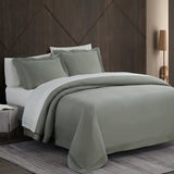 HiEnd Accents Lyocell Duvet Cover Set FB2136DS-SK-GR Sage Duvet Cover - Face: 100% lyocell; Back: 100% cotton; Pillow Sham - Face and Back: 100% lyocell 110x96