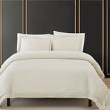 HiEnd Accents Lyocell Duvet Cover Set FB2136DS-SK-IV Ivory Duvet Cover - Face: 100% lyocell; Back: 100% cotton; Pillow Sham - Face and Back: 100% lyocell 110x96