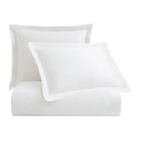 HiEnd Accents Lyocell Duvet Cover Set FB2136DS-SQ-WH White Duvet Cover - Face: 100% lyocell; Back: 100% cotton; Pillow Sham - Face and Back: 100% lyocell 92x96