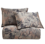 HiEnd Accents Pastoral Jacquard Comforter Set FB2137-SK-RS Rose Gold Comforter - Face: 90% polyester; 10% nylon; Back: 100% cotton; Fill: 100% polyester. Pillow Sham: 90% polyester, 10% nylon. 110x96