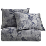 HiEnd Accents Pastoral Jacquard Comforter Set FB2137-SK-SV Silver Comforter - Face: 90% polyester; 10% nylon; Back: 100% cotton; Fill: 100% polyester. Pillow Sham: 90% polyester, 10% nylon. 110x96