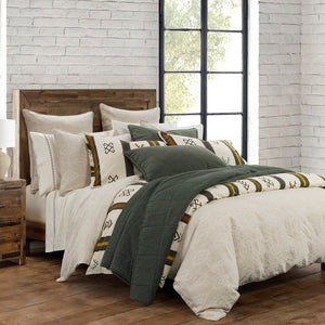 HiEnd Accents Toluca Canvas Comforter Set FB2205-SQ-OC Multi Color Comforter - Face and Back: 100% cotton; Fill: 100% polyester. Pillow Sham - Face and Back: 100% cotton. 92x96x3