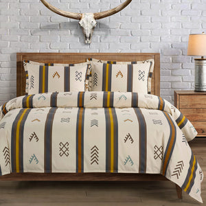 HiEnd Accents Toluca Canvas Duvet Cover Set FB2205DS-TW-OC Multi Color Duvet Cover - Face and Back: 100% cotton. Pillow Sham - Face and Back: 100% cotton. 68x88