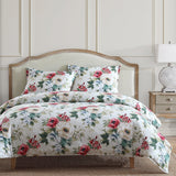 HiEnd Accents Peony Washed Linen Comforter Set FB2212-SQ-BS Blossom Comforter - Face: 70% viscose, 30% linen; Back: 100% cotton; Fill: 100% polyester. Pillow Sham - Face and Back: 70% viscose, 30% linen. 92x96x2