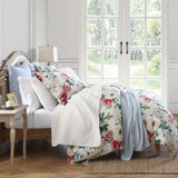 HiEnd Accents Peony Washed Linen Comforter Set FB2212-SK-BS Blossom Comforter - Face: 70% viscose, 30% linen; Back: 100% cotton; Fill: 100% polyester. Pillow Sham - Face and Back: 70% viscose, 30% linen. 110x96x2