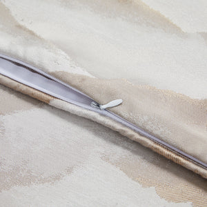 HiEnd Accents Serenity Modern Jacquard Duvet Cover Set FB2232DS-SQ-CN Champagne Duvet Cover - Face: 67% viscose, 33% polyester; Back: 100% cotton. Pillow Sham - Face and Back: 67% viscose, 33% polyester. 92 x 96