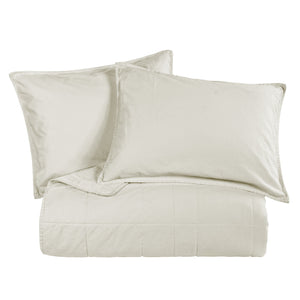 HiEnd Accents Stonewashed Cotton Canvas Coverlet Set PK3400-FQ-NT Natural Face and Back: 100% cotton;  Fill: 100% polyester 92x96