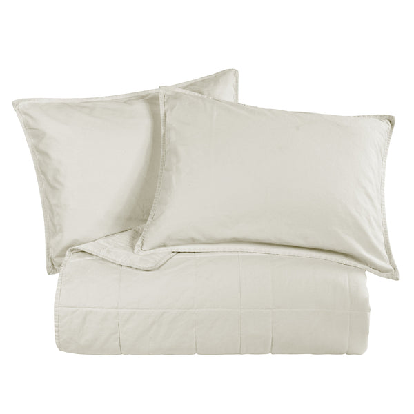HiEnd Accents Stonewashed Cotton Canvas Coverlet Set PK3400-FQ-NT Natural Face and Back: 100% cotton;  Fill: 100% polyester 92x96