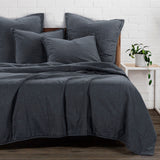 HiEnd Accents Stonewashed Cotton Canvas Coverlet FB3400-KG-CL Charcoal Face and Back: 100% cotton; Fill: 100% polyester 110 x 96 x 0.5