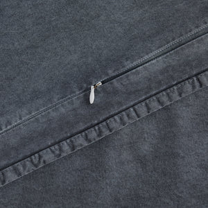 HiEnd Accents Stonewashed Cotton Canvas Duvet Cover Set FB3400DS-TW-CL   