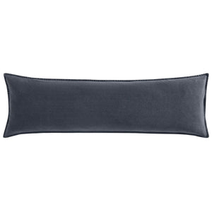 HiEnd Accents Stonewashed Cotton Canvas Long Lumbar Pillow FB3400P9-OS-CL Charcoal 100% cotton 14 x 42