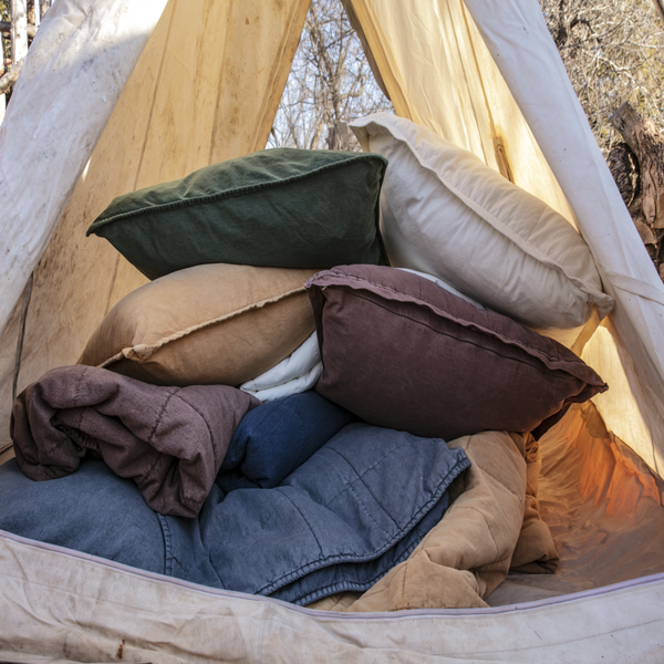 HiEnd Accents Stonewashed Cotton Canvas Coverlet FB3400-TW-TC Terracotta Face and Back: 100% cotton; Fill: 100% polyester 68 x 88 x 0.5