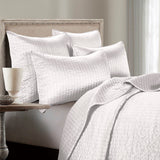 HiEnd Accents Satin Channel Quilt Set FB3500-FQ-WH White Face and Back: 100% polyester; Fill: 100% polyester 92x96x1