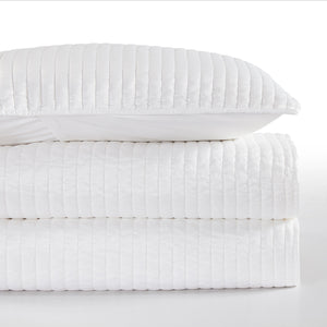 HiEnd Accents Satin Channel Quilt Set FB3500-TW-WH White Face and Back: 100% polyester; Fill: 100% polyester 68x88x1