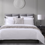 HiEnd Accents Embroidered Border Sheet Set FB3521-SQ-GY White, Gray 100% cotton 90 x 102 x 0.3