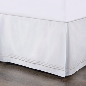 HiEnd Accents Embroidered Border Bed Skirt FB3521BS-KG-WH White 100% cotton 78 x 80 x 18