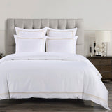 HiEnd Accents Embroidered Border Duvet Cover Set FB3521DS-SK-LG Light Gold, White 100% cotton 110x96x0.5