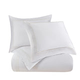 HiEnd Accents Embroidered Border Duvet Cover Set FB3521DS-TW-WH White 100% cotton 68x88