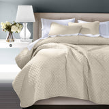 HiEnd Accents Anna Diamond Quilted Coverlet FB3600-FQ-LT Light Tan Face: 80% Polyester, 20% Cotton. Back: 100% Polyester. Filling: 100% Polyester 92x96x0.5