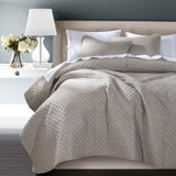 HiEnd Accents Anna Diamond Quilted Coverlet FB3600-FQ-TP Taupe Face: 80% Polyester, 20% Cotton. Back: 100% Polyester. Filling: 100% Polyester 92x96x0.5