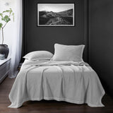 HiEnd Accents Waffle Weave Cotton Coverlet FB3800-FQ-GY Gray 100% cotton 92x96x0.5