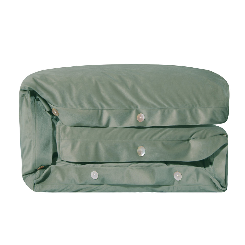 HiEnd Accents Arlington Velvet Duvet Cover FB3801DU-SK-OC Green Face: 100% polyester; Back: 100% cotton 110x96x0.5