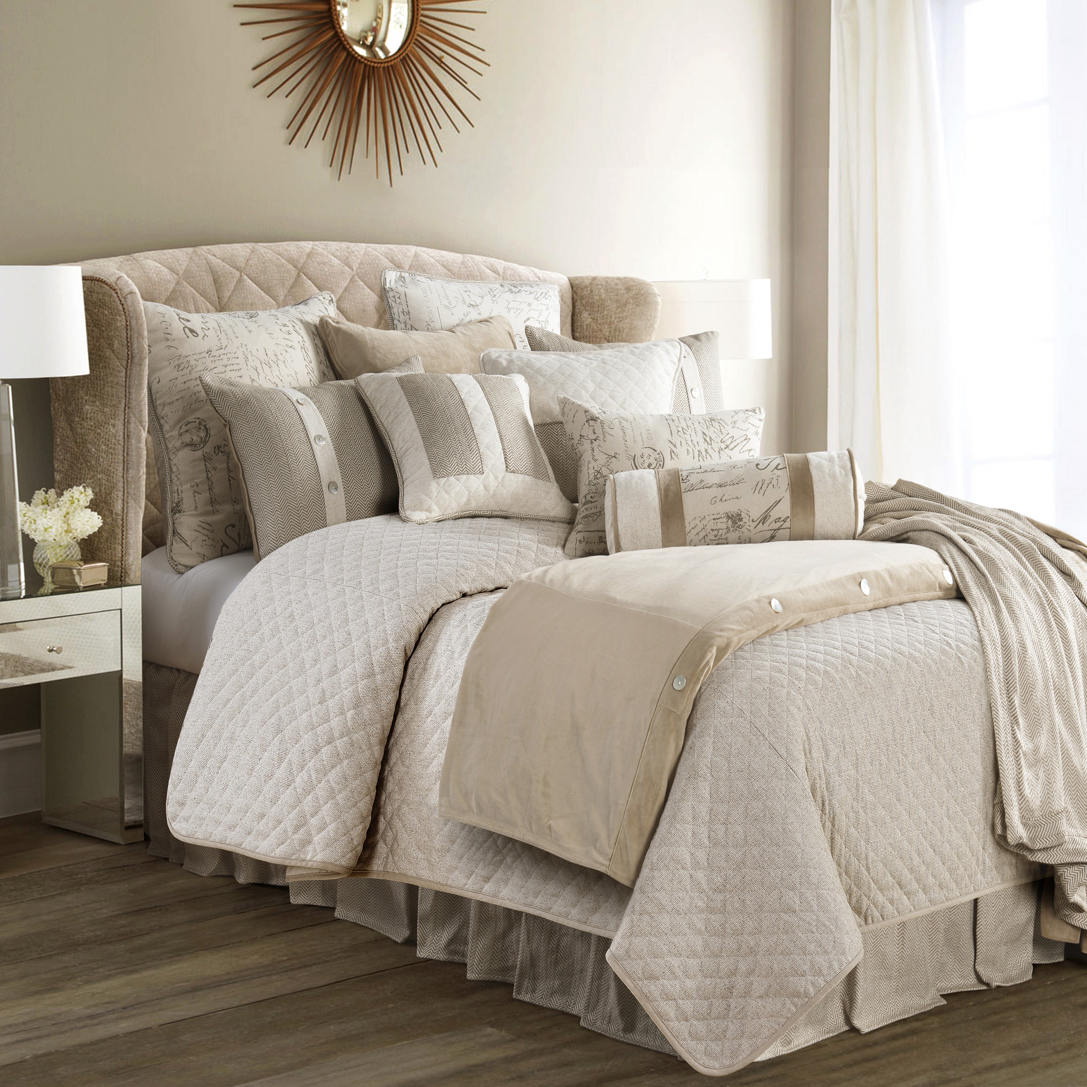 HiEnd Accents Fairfield Linen Coverlet Set - Thumbnail 2